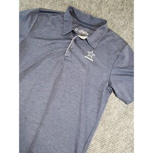 Dallas Cowboys Authentic Mens Polo Shirt Navy Blue Space Dye Short Sleeve Large
